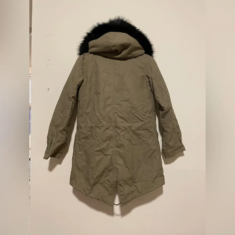 Converse Khaki Shield Storm Parka With Faux Fur Lined Hood - Picture 8 of 16